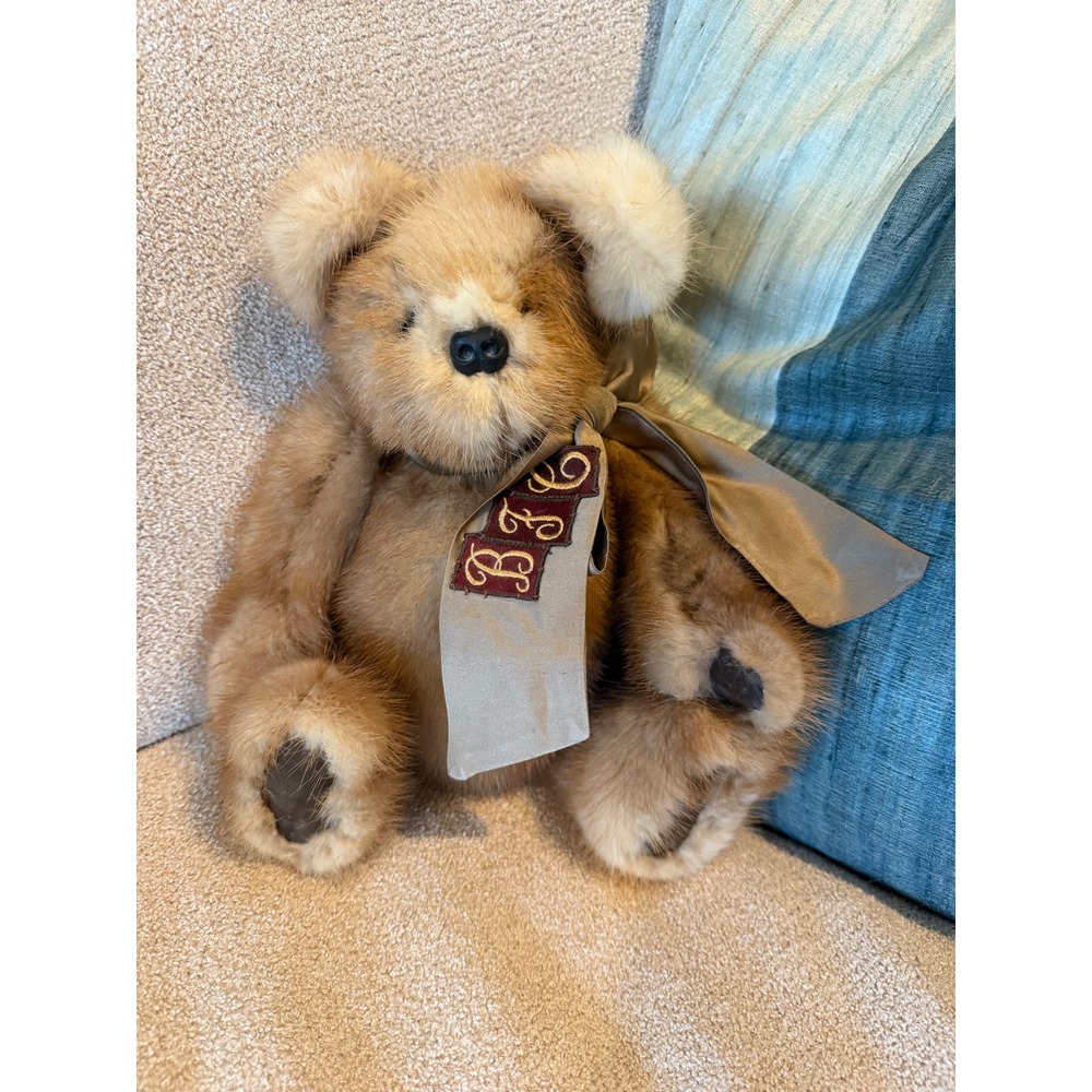 Vintage Repurposed Mink Fur Teddy Bear 12"